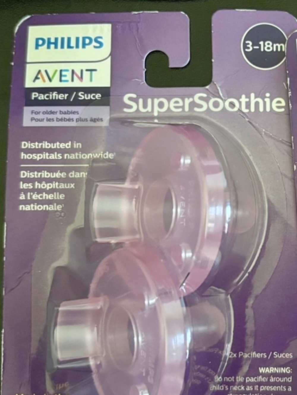 Philips AVENT Super Soothie Pacifier 3m+ Pack of 2 Pink Pacifiers